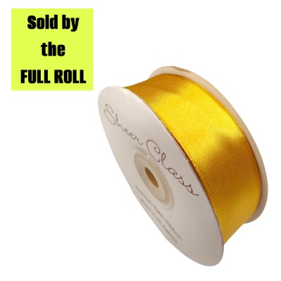 6mm Double-sided Satin Ribbon - Bright Gold **FULL ROLL**