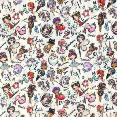 100% Cotton By Crafty Cotton - Whimsical Alph