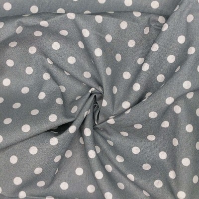 100% Cotton Fabric Polka Dot Dark Grey
