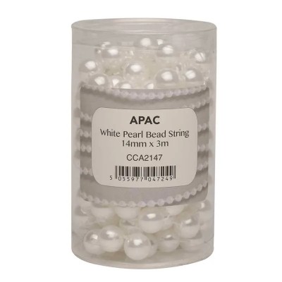 Pearl Bead String White - 3mtrs x 14mm PER TUB