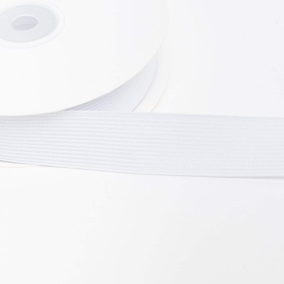 Habicraft Coloured Flat Elastic 25mm - White
