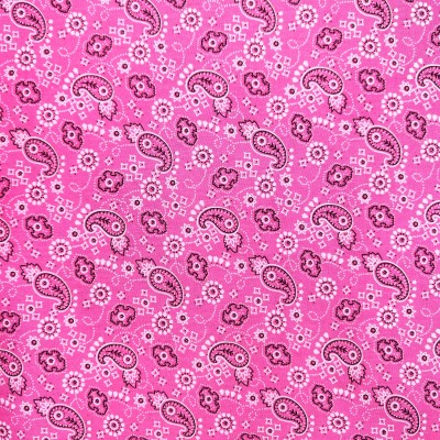 100% Cotton Poplin Paisley - Pink