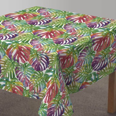 Teflon Coated Table Cover Protector - Monstera Summer