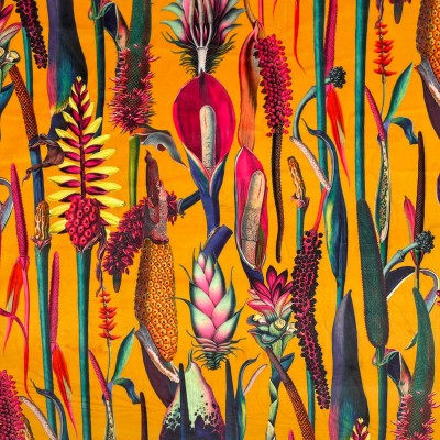 Digital Print Crafty Velvet Fabric - Botanical Sunburst