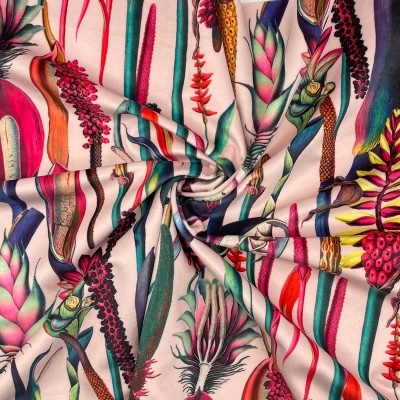 Digital Print Crafty Velvet Fabric - Botanica