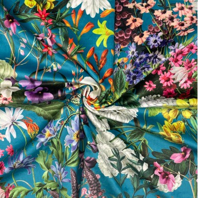 Digital Print Crafty Velvet Fabric - Summer F