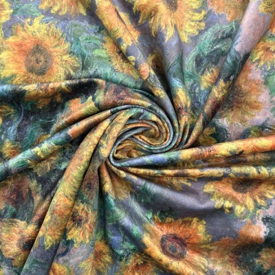 Digital Print Crafty Velvet Fabric - Van Gogh