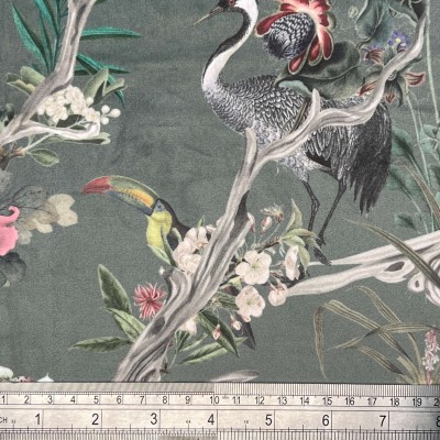 Digital Print Crafty Velvet Fabric - Chinoise