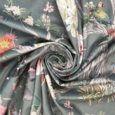 Digital Print Crafty Velvet Fabric - Chinoise