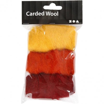 Needel Felting Carded Wool Orange Harmony 3 x