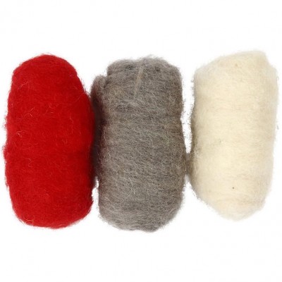 Needel Felting Carded Wool Red Harmony 3 x 10g