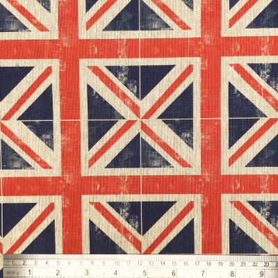 Union Jack - Cotton Rich Linen Look Fabric - 