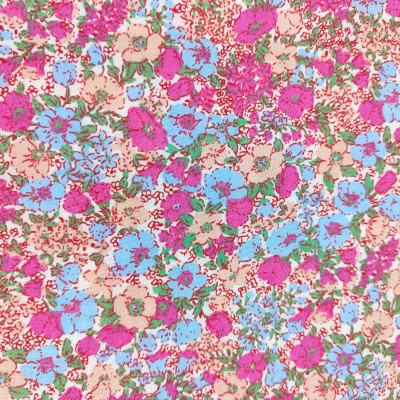 Printed Polycotton Fabric - Hibiscus Pink Flo