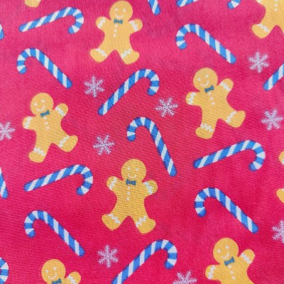 Christmas Polycotton Fabric - Gingerbread Man Red