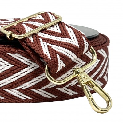 Lines and Arrows Webbing - Brick / White 38mm
