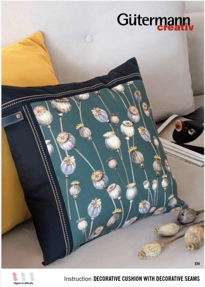FREE Gutermann Sewing Pattern - Decorative Cushion with Decorative Seams