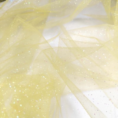 Holographic Glitter Dress Net - Yellow