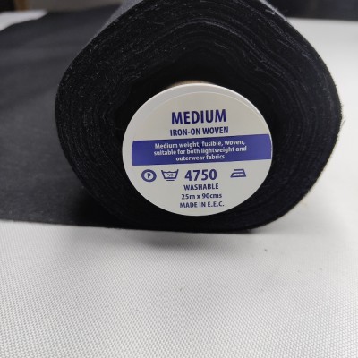 4750 Medium Iron On Woven Cotton - Charcoal 9