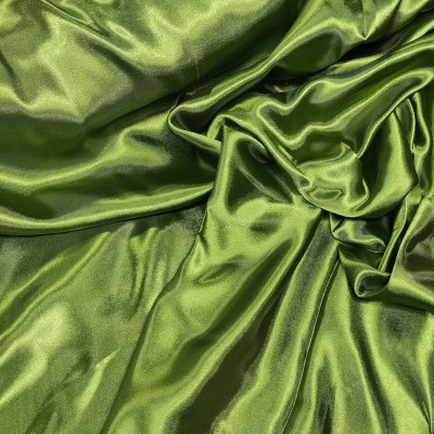 Silky Satin Craft Dress Fabric - Olive