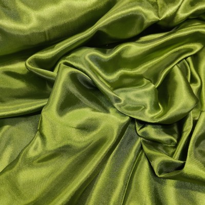 Silky Satin Craft Dress Fabric - Olive