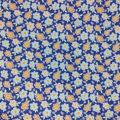 Printed Polycotton Fabric - Bold Flowers Roya