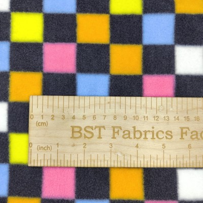 Rainbow Checkerboard - Anti Pil Printed Fleec