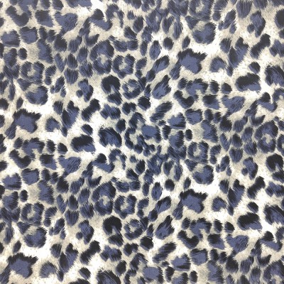 Poly Viscose Fabric - Grey Leopard