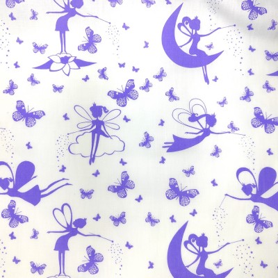 Printed Polycotton Fabric - Magical Fairies L