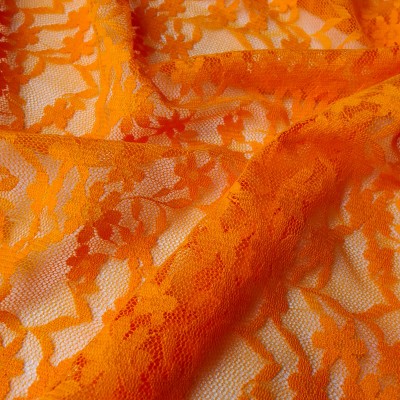Stretch Floral Lace - Bright Marigold