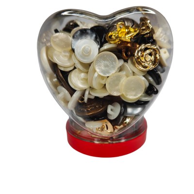 Heart Shape Jar of Buttons