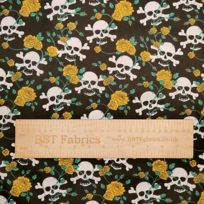 Poly Cotton Fabric Skull - Orange
