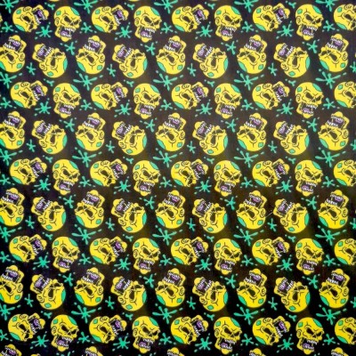 Polycotton Printed Fabric - Dead Funny - Yell
