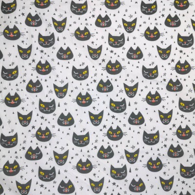 Polycotton Printed Fabric - Cat Got Your Fun 