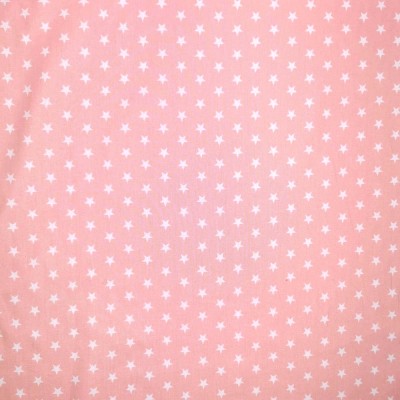 100% Cotton Fabric Petit Stars - Pink with Wh