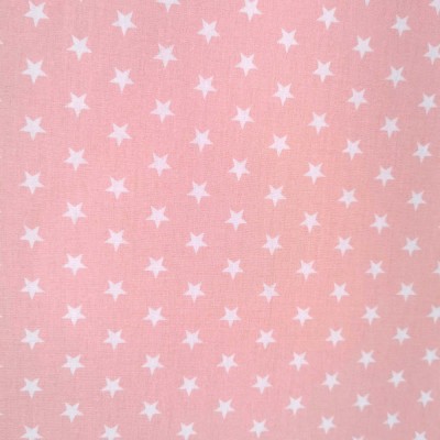 100% Cotton Fabric Petit Stars - Pink with Wh