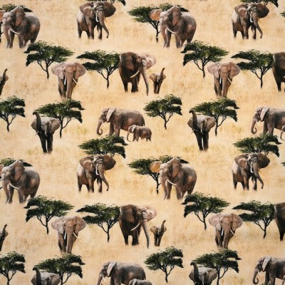 100% Cotton Print Fabric African Safari - Ele