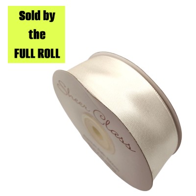 6mm Double-sided Satin Ribbon - Ivory **FULL ROLL**