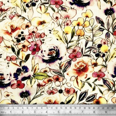 Digital Printed Linen Viscose Fabric - Charlo