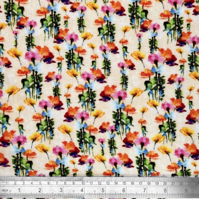 Digital Printed Linen Viscose Fabric - Tiffan