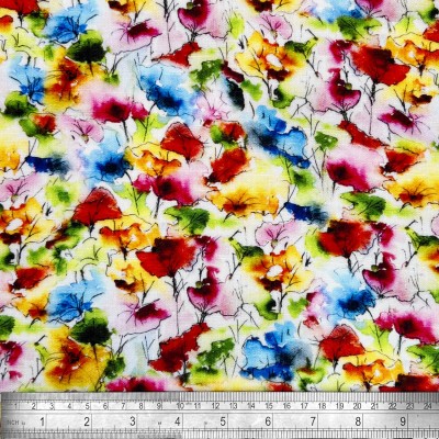 Digital Printed Linen Viscose Fabric - Jasmin