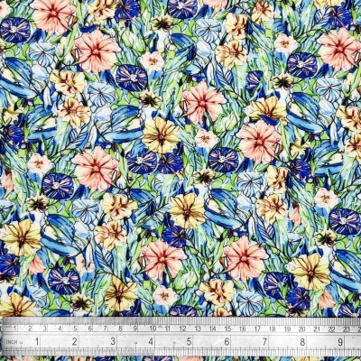 Digital Printed Linen Viscose Fabric - Willow