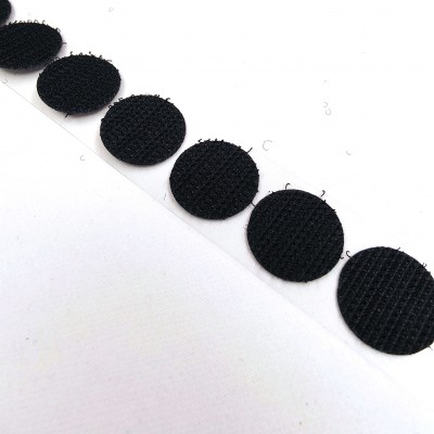Self Adhesive 19mm Black Loop Coin / Dot