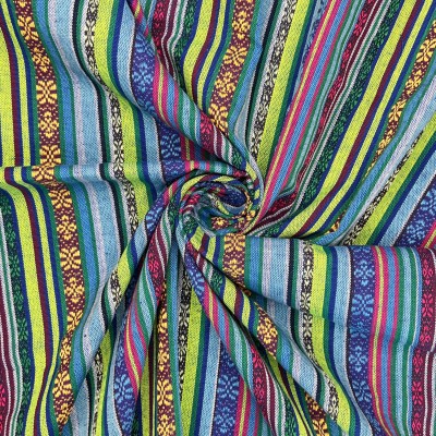 Mexicana Stripe Tapestry Fabric - Salsa