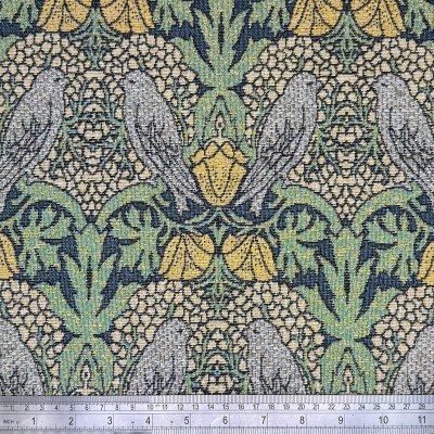 New World Tapestry Fabric - Voysey Birds Azur