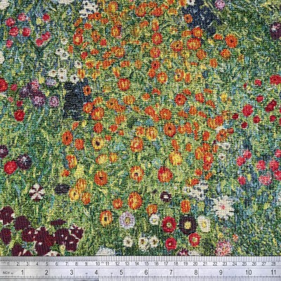 New World Tapestry Fabric - Monet Flower Gard