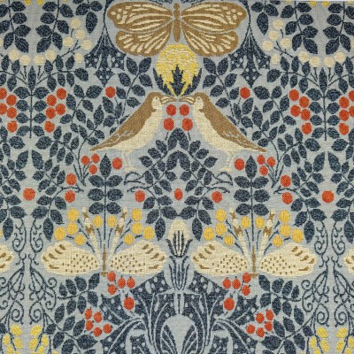New World Tapestry Fabric - Voysey Butterfly and Birds Azure