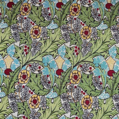 New World Tapestry Fabric - Voysey Tudor Rose Multi