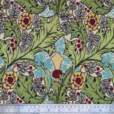 New World Tapestry Fabric - Voysey Tudor Rose