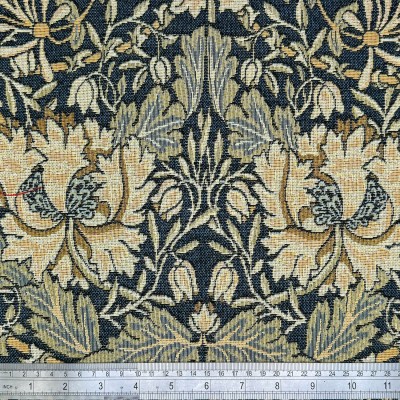 New World Tapestry Fabric - Honeysuckle Navy