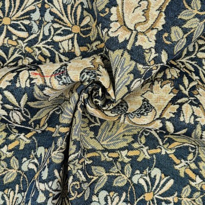New World Tapestry Fabric - Honeysuckle Navy